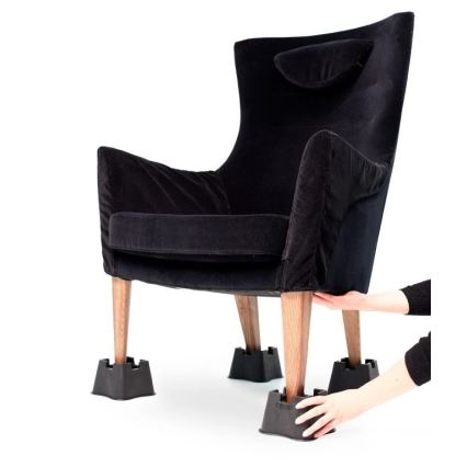 Vitility - Комплект от 4 повдигащи крачета за легло, 7 см, черни