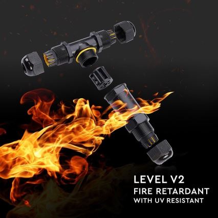 Водоустойчив свързващ конектор IP68 черен