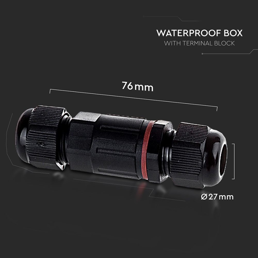 Водоустойчив конектор IP68 черен