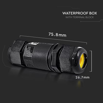 Водоустойчив конектор IP68 черен