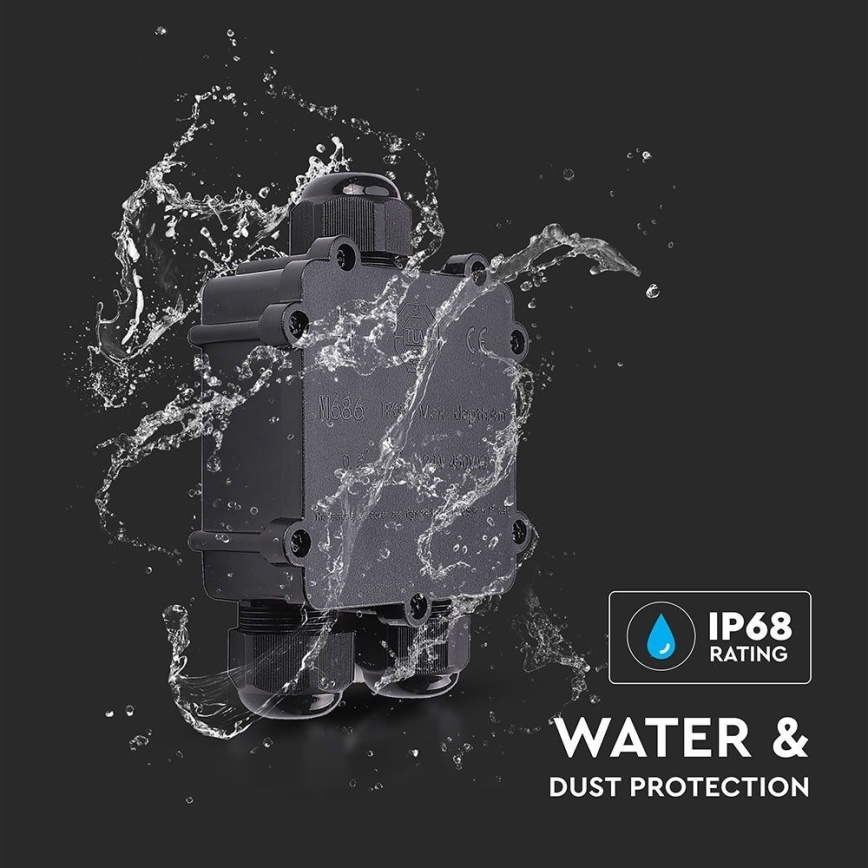 Водоустойчива разклонителна кутия IP68 черен