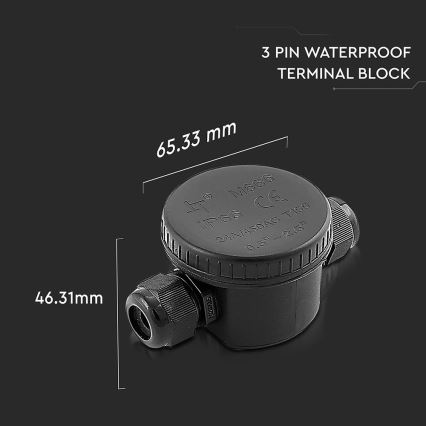 Водоустойчив конектор IP66 черен