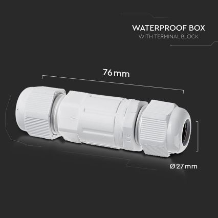 Водоустойчив конектор IP68 бял