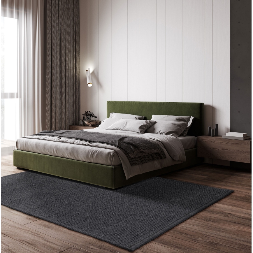 Вълнен килим FIR WOOL 120x170 см, 2600 г/м², антрацит/натурален