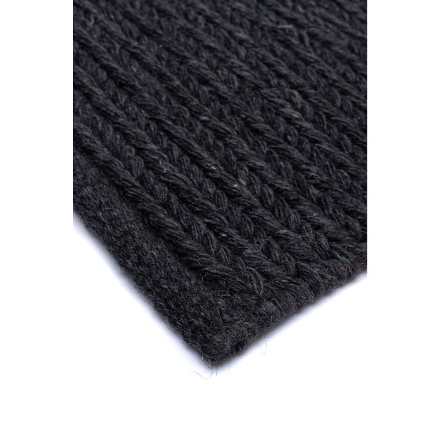 Вълнен килим FIR WOOL 120x170 см, 2600 г/м², антрацит/натурален