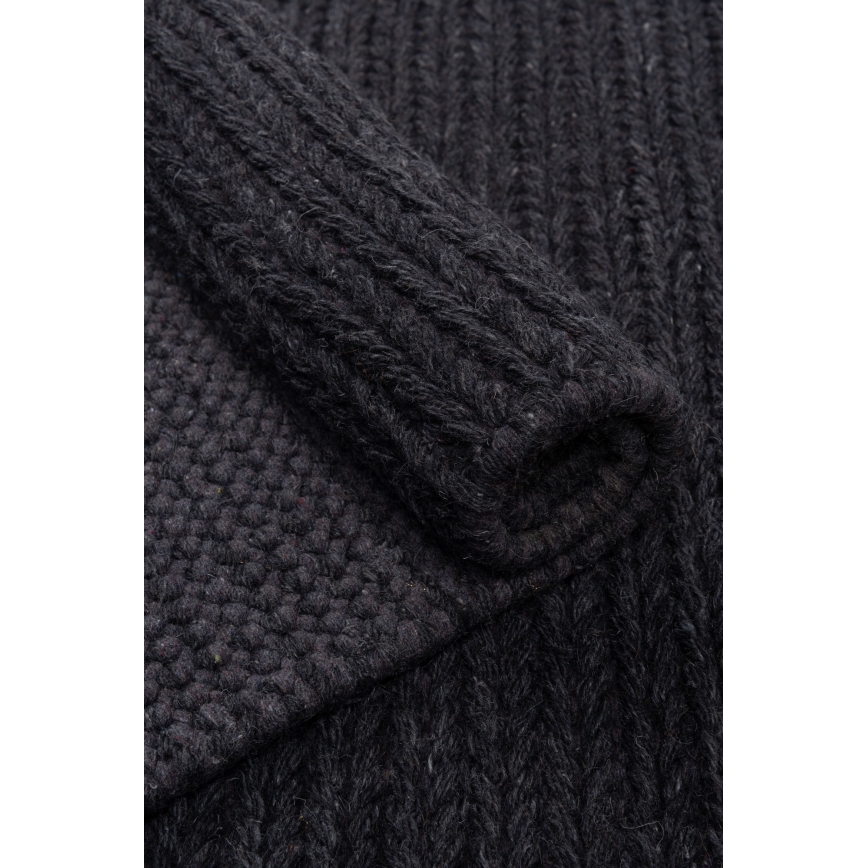 Вълнен килим FIR WOOL 120x170 см, 2600 г/м², антрацит/натурален