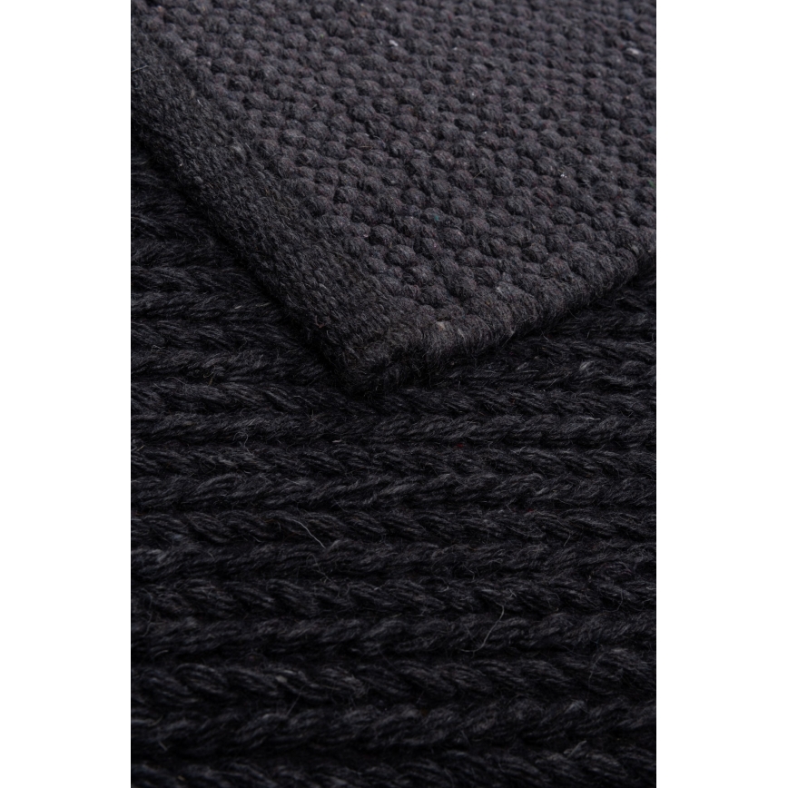 Вълнен килим FIR WOOL 120x170 см, 2600 г/м², антрацит/натурален
