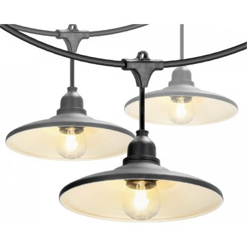 Външен декоративен гирлянд CRETE 10xE27/230V 15m IP44