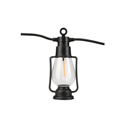 Външен декоративен гирлянд GIRLANDA, 10× LED, 10 m, IP44, топла бяла светлина