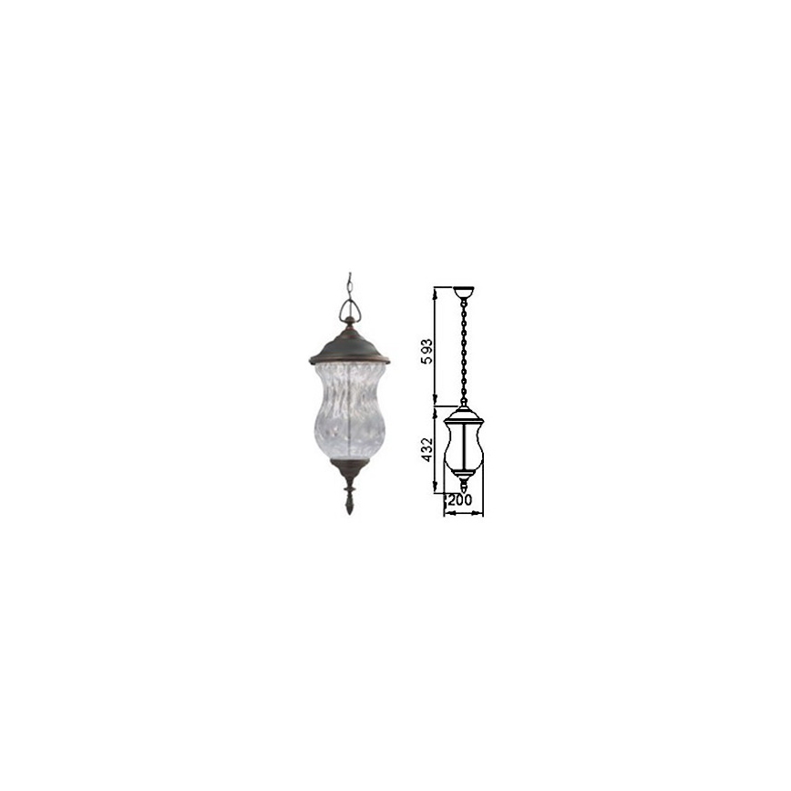 Външен полилей на верига MARSYLIA 3xLED/3W/230V