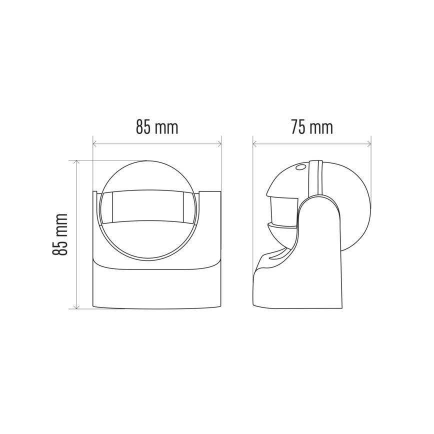 Външен сензор за движение PIR B 180 ° 1200W / 230V IP44 черен