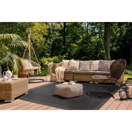 Външен килим EXPRESS NEW OUTDOOR 120x160 см антрацит/кафяв