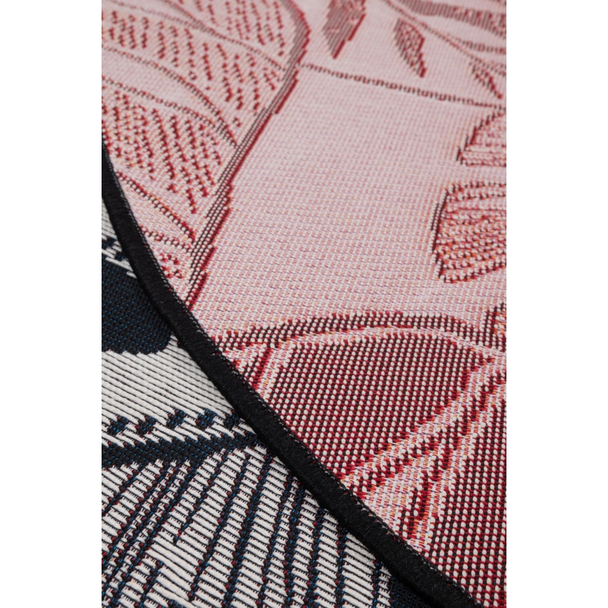 Външен килим JUNGLE 135 см черен/бял/листен десен