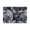 Външен килим JUNGLE 160x220 cm, черен/бял, с листов мотив
