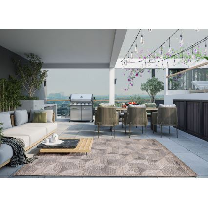 Външен килим ORIA 120 x 170 см сив/бежов