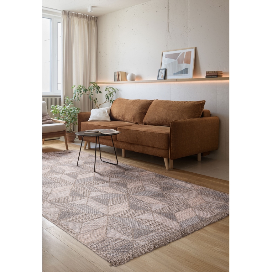 Външен килим ORIA 160x220 см, сив/бежов