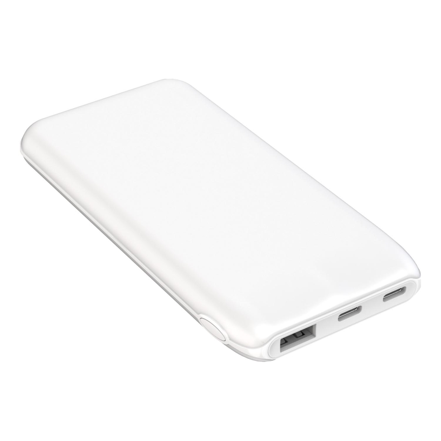 Външна батерия 10000 mAh 10W Power Delivery 2xUSB-C + 1xUSB-A бял