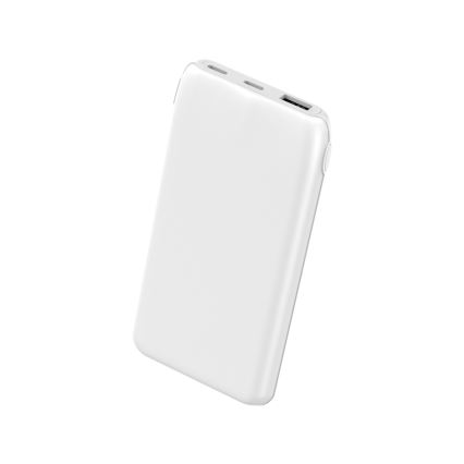 Външна батерия 10000 mAh 10W Power Delivery 2xUSB-C + 1xUSB-A бял
