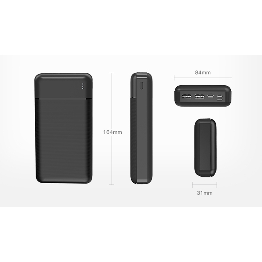 Външна батерия 30000 mAh 3,7V черна