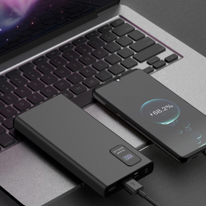 Външна батерия с LED дисплей Power Delivery 10000 mAh 3,7V черна
