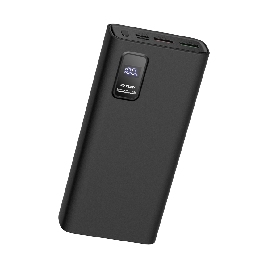 Външна батерия с LED дисплей Power Delivery 20000 mAh 3,7V черна