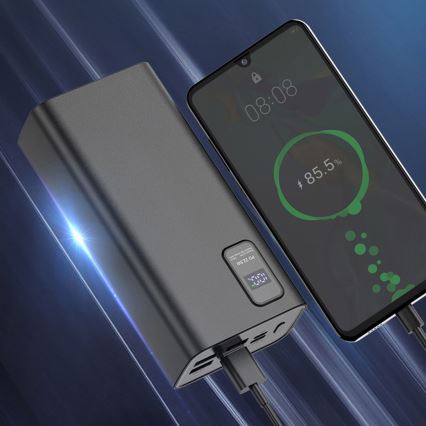 Външна батерия с LED дисплей Power Delivery 30000 mAh 3,7V черна