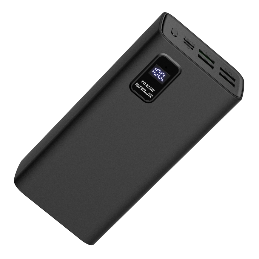 Външна батерия с LED дисплей Power Delivery 30000 mAh 3,7V черна