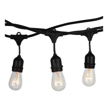 Външна гирлянда STRING, 15 m — 15 лампи с цокъл E27, до 25 W, 230 V, клас на защита IP54