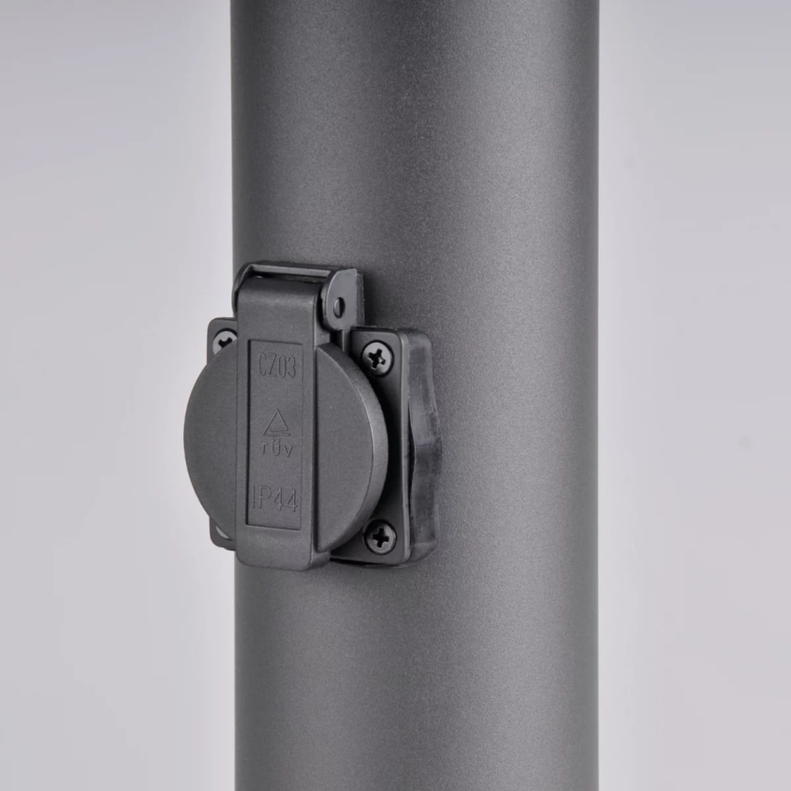 Външна лампа с контакт DALLAS 1xE27/12W/230V IP44 антрацит