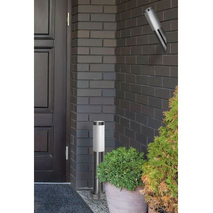 Външна лампа LIVIA 1xE27/10W/230V 45 cm IP44 сребриста