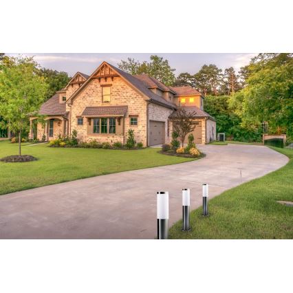 Външна лампа LIVIA 1xE27/10W/230V 45 cm IP44 сребриста