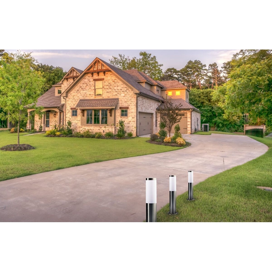 Външна лампа LIVIA 1xE27/10W/230V 45 cm IP44 сребриста