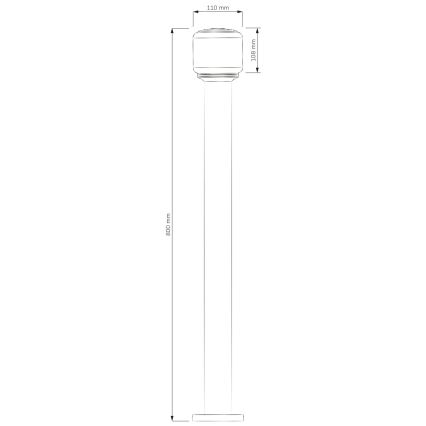 Външна лампа MADRID 1xE27/12W/230V 80 cm IP44 черна