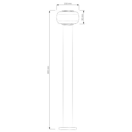 Външна лампа MALAGA LED/12W/230V, 80 см, IP44, черна