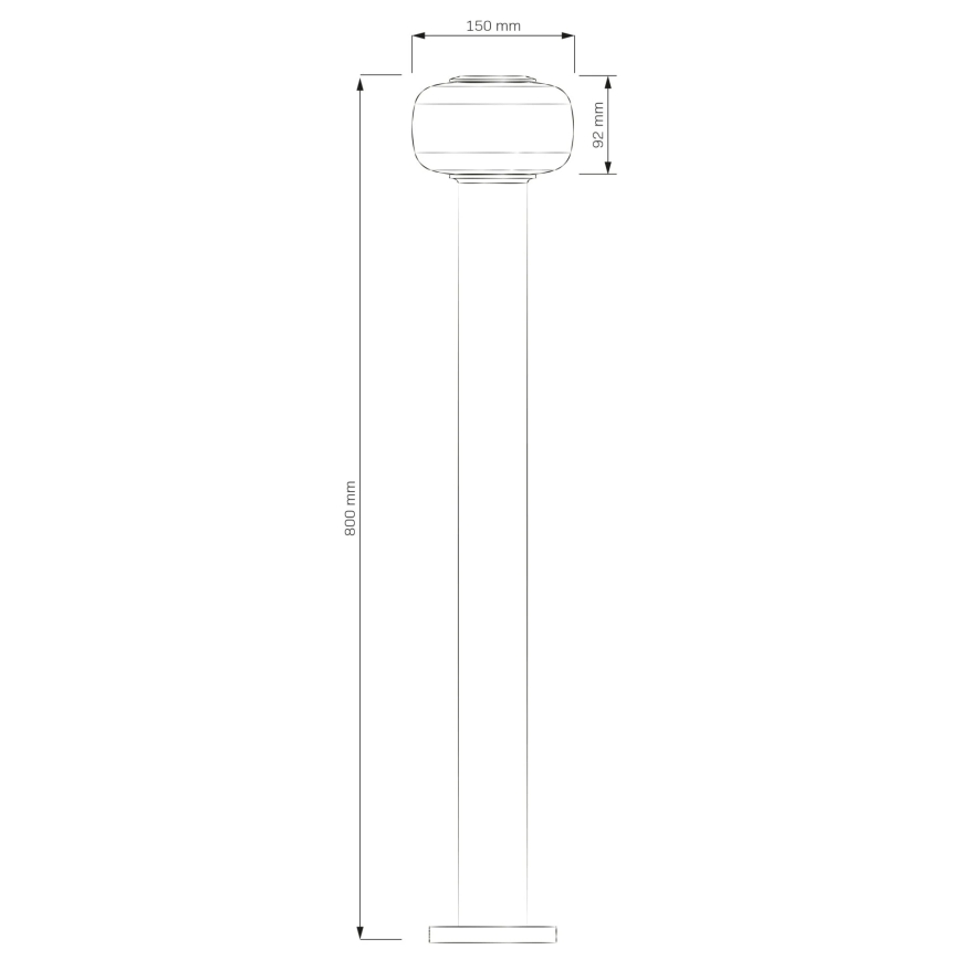 Външна лампа MALAGA LED/12W/230V, 80 см, IP44, черна