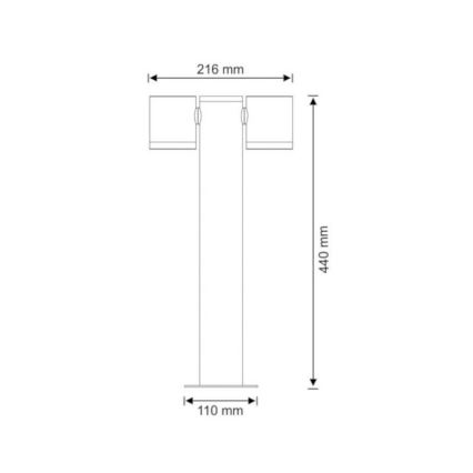 Външна лампа PINO 2xGU10/10W/230V IP44 44 cm