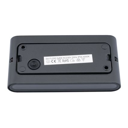 Външна LED лампа за стена FLOW 2xLED/6W/230V IP54 черна