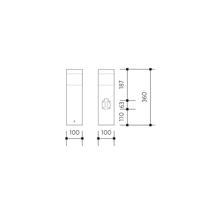 Външна сензорна лампа с вграден контакт GARD 1xE14/60W/230V IP44