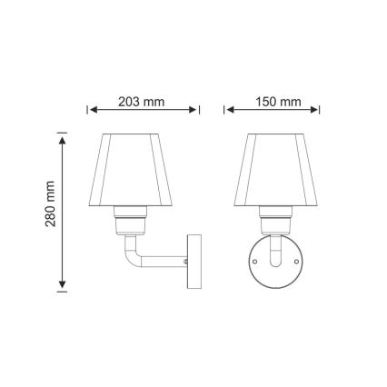 Външна стенна лампа GIZA 1xE27/10W/230V IP44