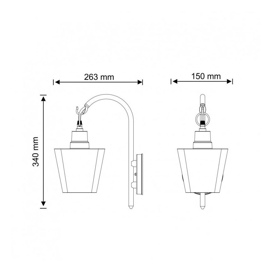 Външна стенна лампа GIZA 1xE27/10W/230V IP44