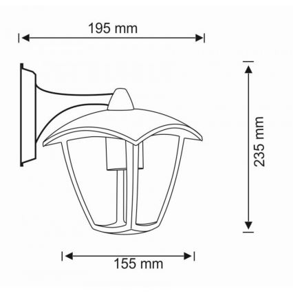 Външна стенна лампа IGMA 1xE27/12W/230V IP44