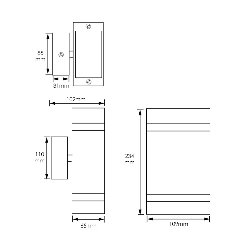 Външна стенна лампа LITEK 2xGU10/30W/230V IP44 черна