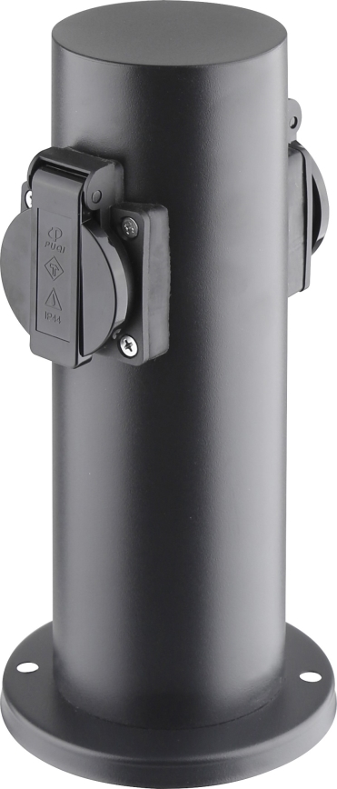 Външна колона с 2 гнезда 230V IP44, черна, кръгла