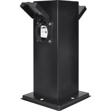 Външна колона с контакти 2x230V IP44, черна, правоъгълна