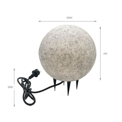 Външно декоративно осветително тяло LUMISTONE 1xE27/15W/230V IP65 Ø 25 см