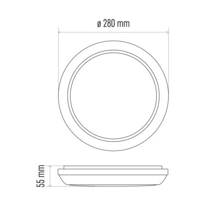 Външно LED осветление за таван DORI LED/24W/230V IP54 кръгъл