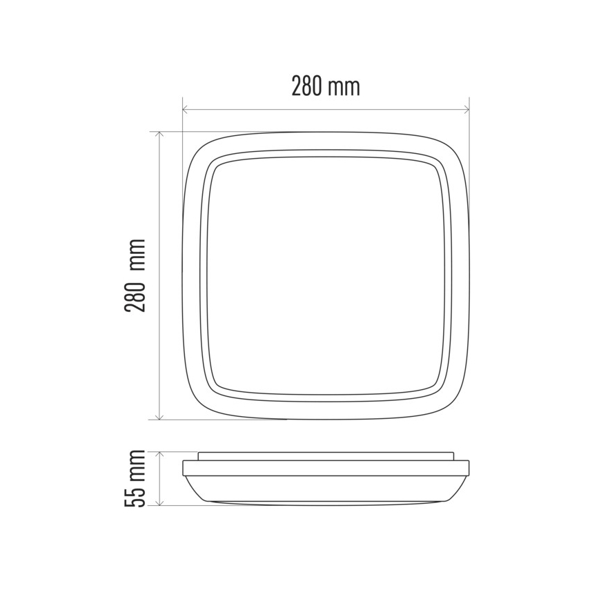 Външно LED осветление за таван DORI LED/24W/230V IP54 квадратна
