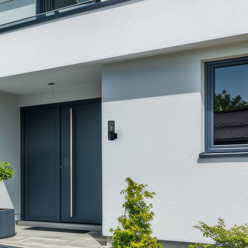 Външно стенна лампа с датчик за движение HARLEM 1xE27/60W/230V IP44 черна