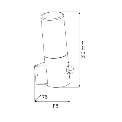 Външно стенна лампа с датчик за движение HARLEM 1xE27/60W/230V IP44 черна