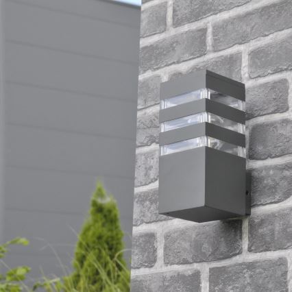 Външно стенна лампа TEKSAS 1xE27/12W/230V IP44 антрацит